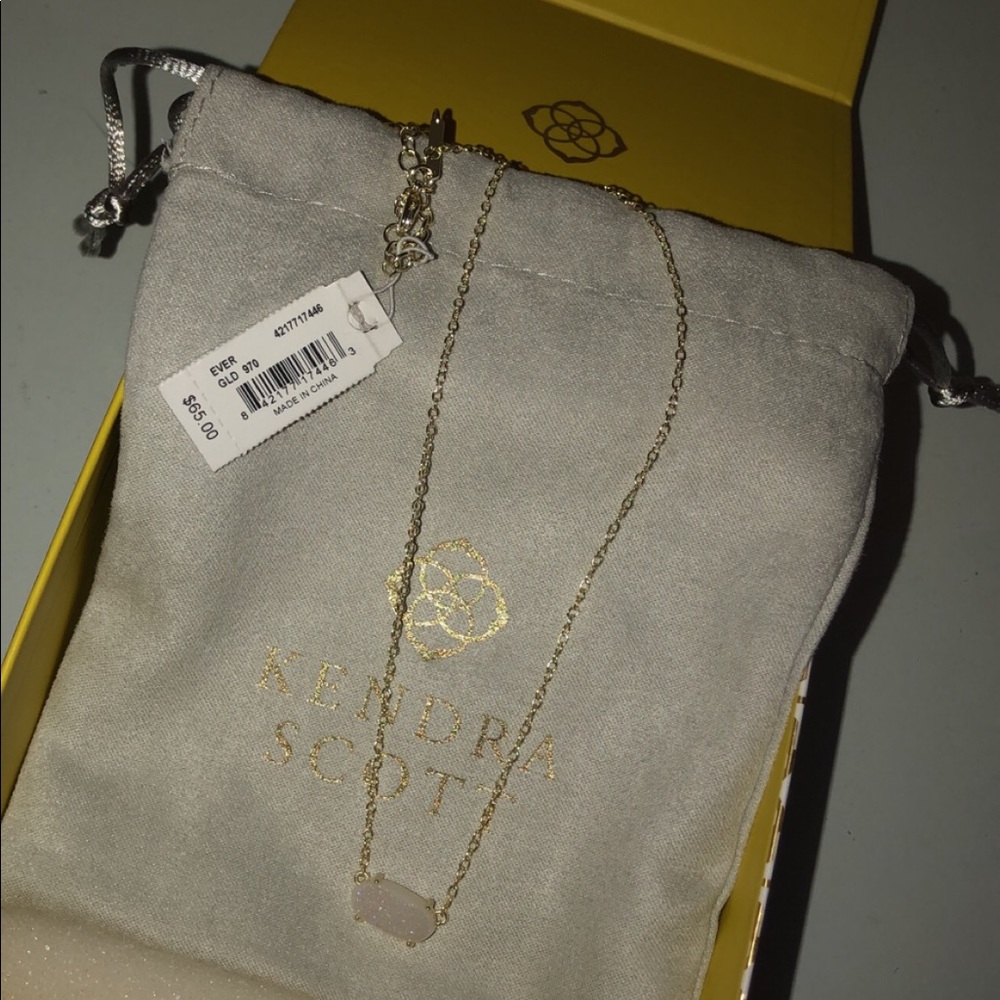 NWT Ever Kendra Scott Druzy Gold Necklace
